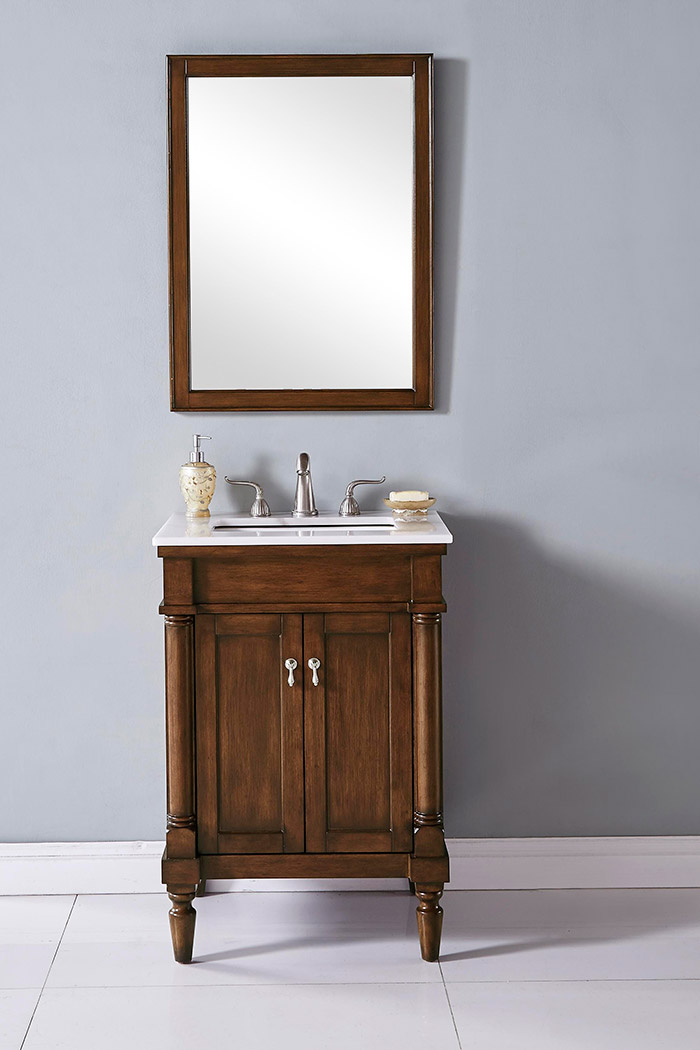 Elegant Bathroom Vanity - White, L 24" (VF13024WT)