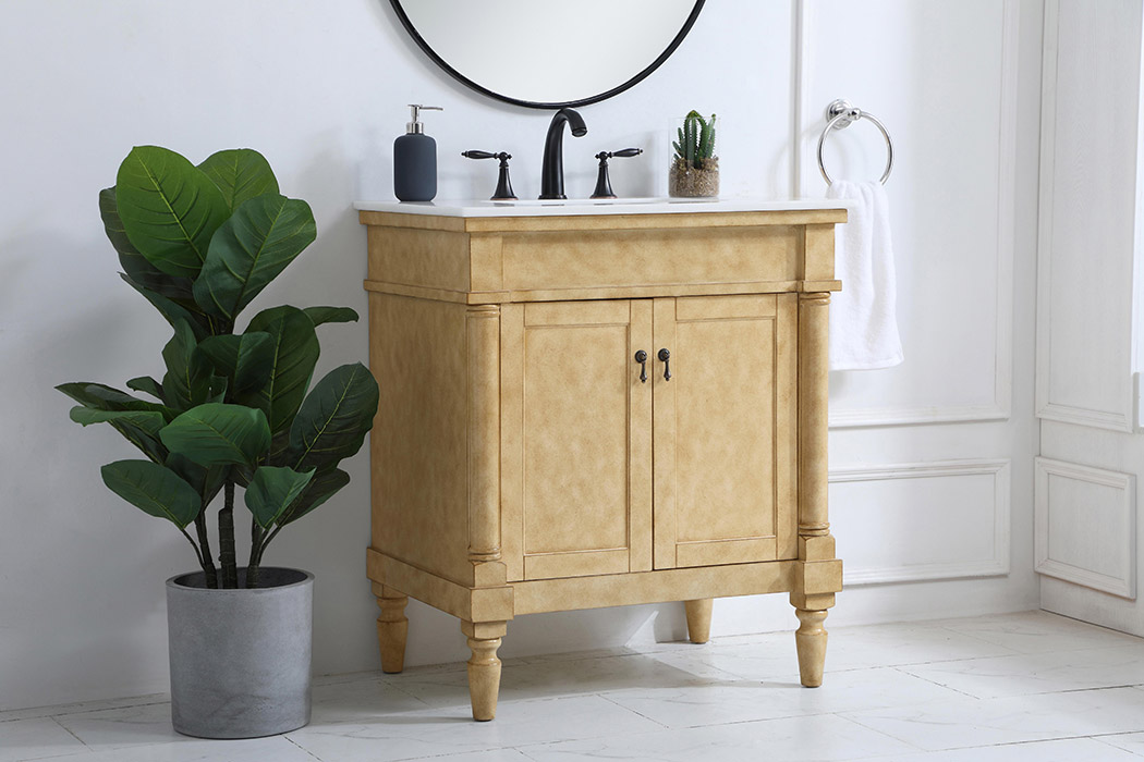 Elegant Bathroom Vanity - Antique Beige, L 30" (VF13030AB)