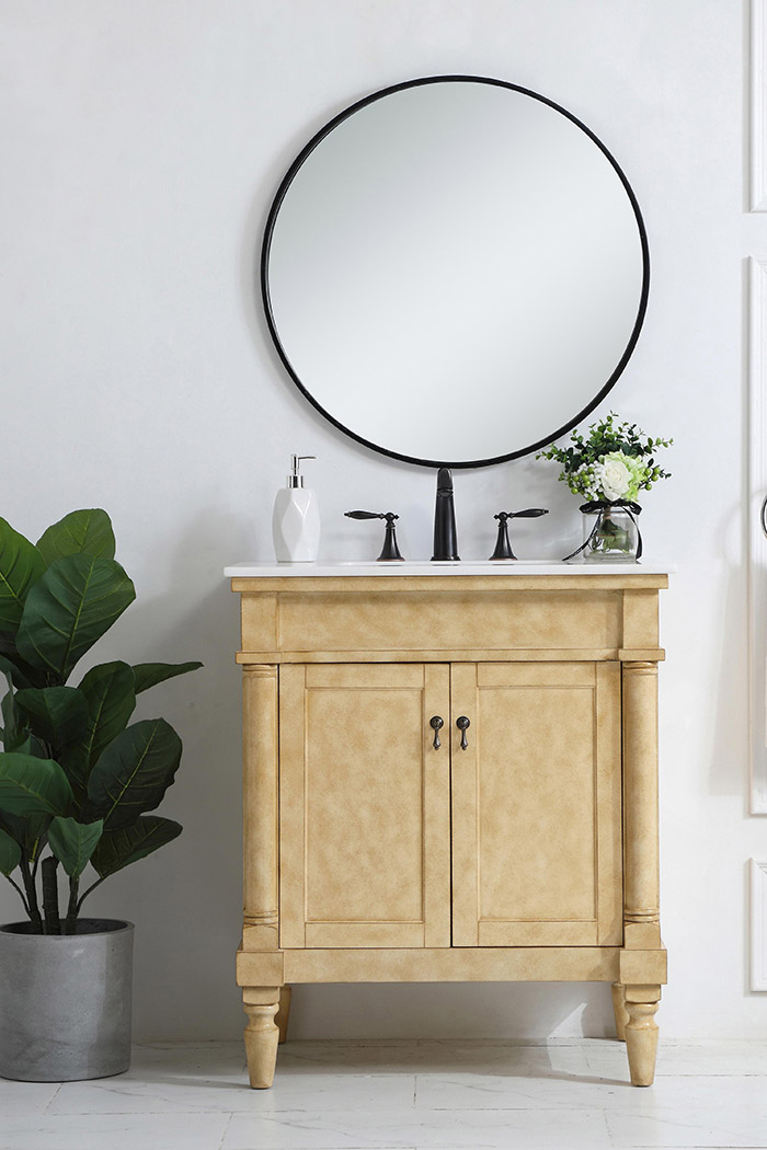 Elegant Bathroom Vanity - Antique Beige, L 30" (VF13030AB)