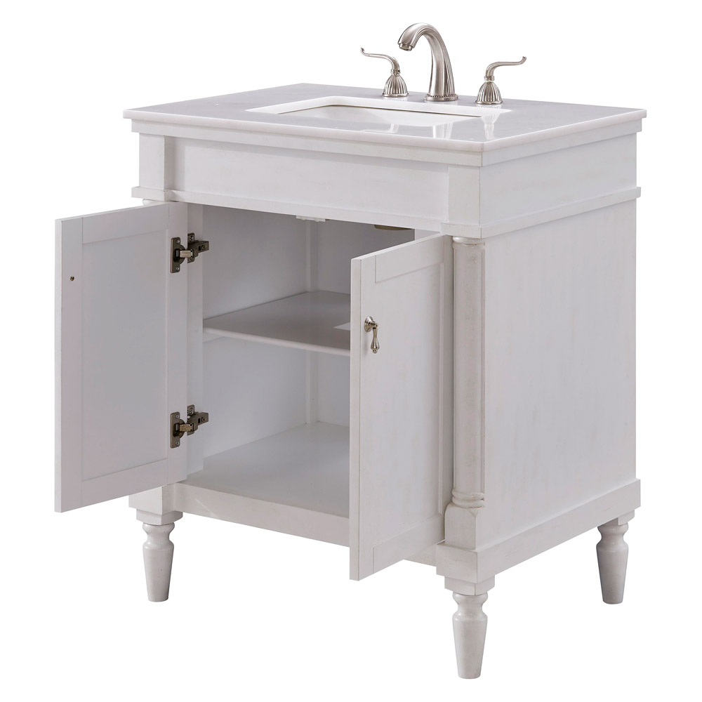 Elegant Bathroom Vanity - Antique White, L 30" (VF13030AW)