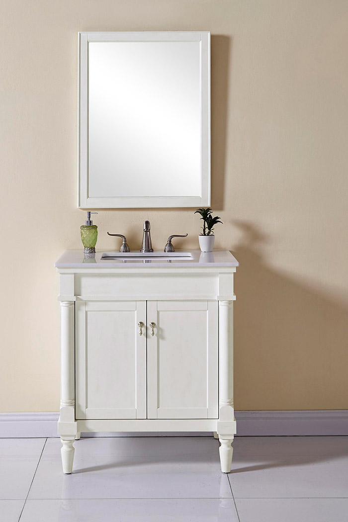 Elegant Bathroom Vanity - Antique White, L 30" (VF13030AW)