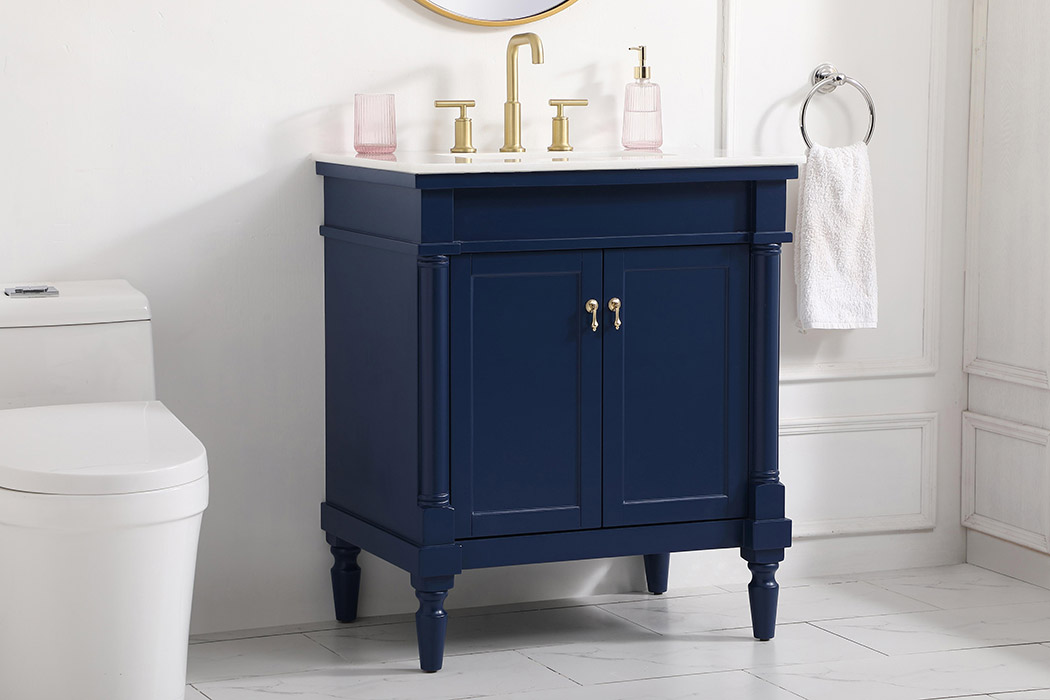 Elegant Bathroom Vanity - Blue, L 30" (VF13030BL)