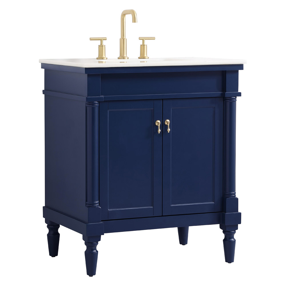 Elegant Bathroom Vanity - Blue, L 30" (VF13030BL)