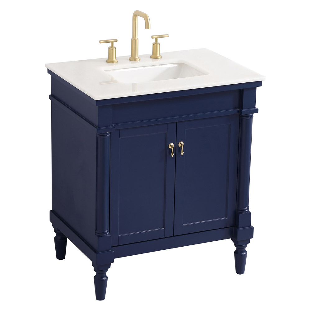 Elegant Bathroom Vanity - Blue, L 30" (VF13030BL)