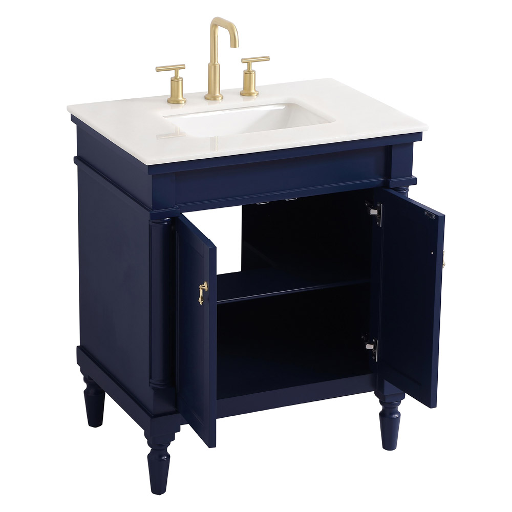 Elegant Bathroom Vanity - Blue, L 30" (VF13030BL)