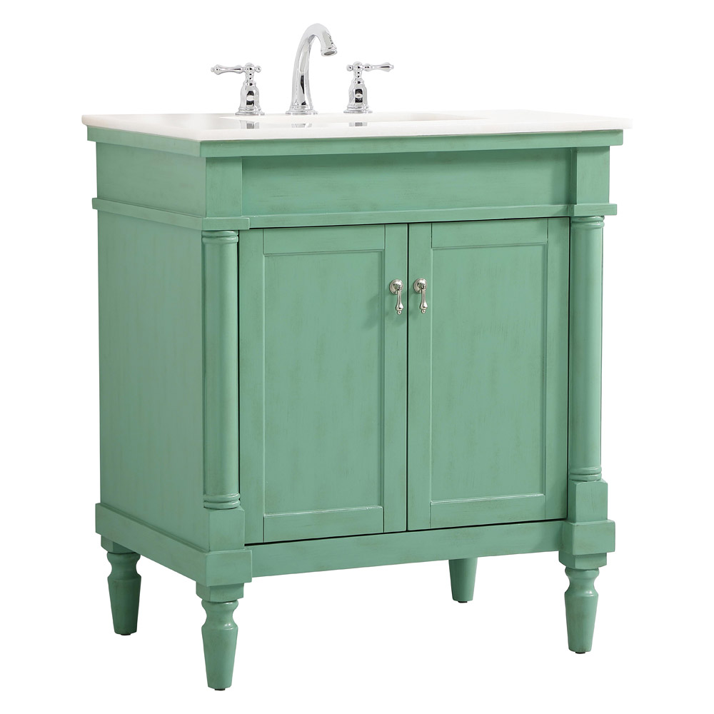 Elegant Bathroom Vanity - Vintage Mint, L 30" (VF13030VM)