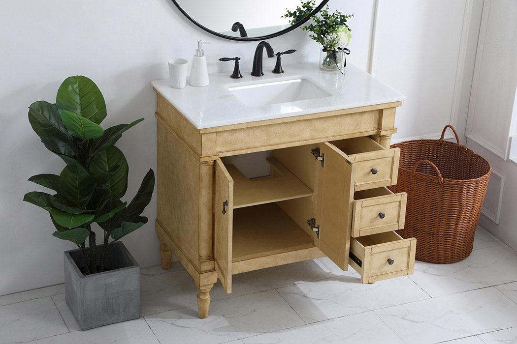 Elegant Bathroom Vanity - Antique Beige (VF13036AB)