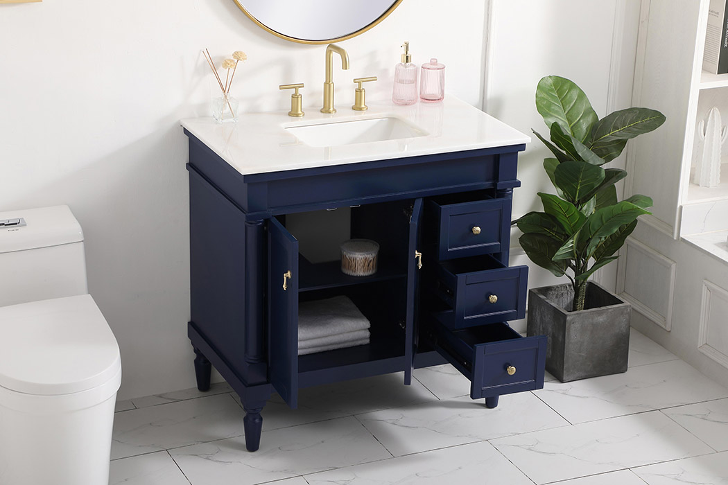 Elegant Bathroom Vanity - Blue (VF13036BL)