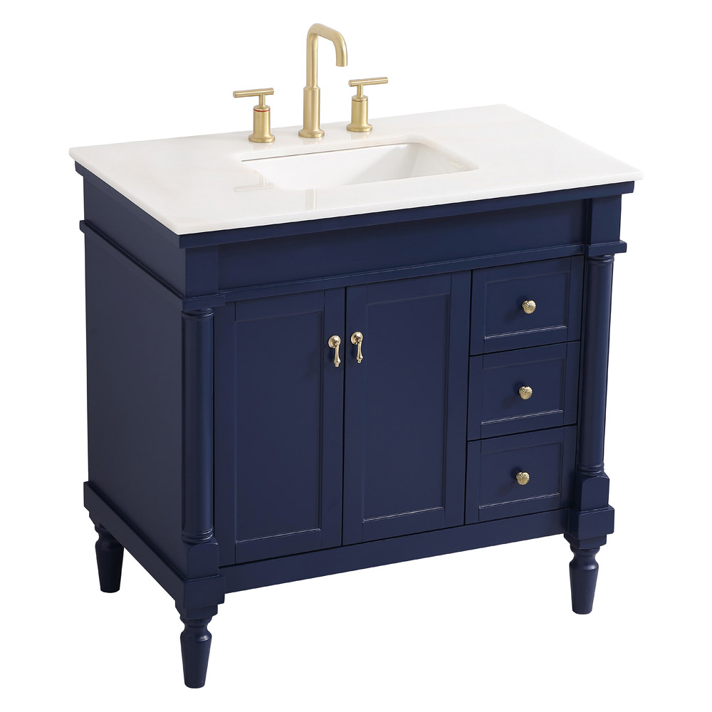 Elegant Bathroom Vanity - Blue (VF13036BL)