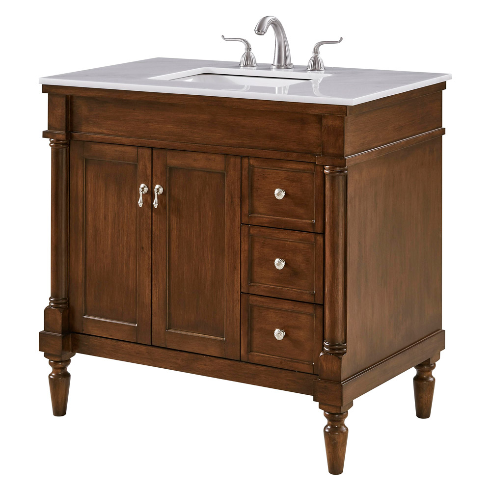 Elegant Bathroom Vanity - Walnut (VF13036WT)