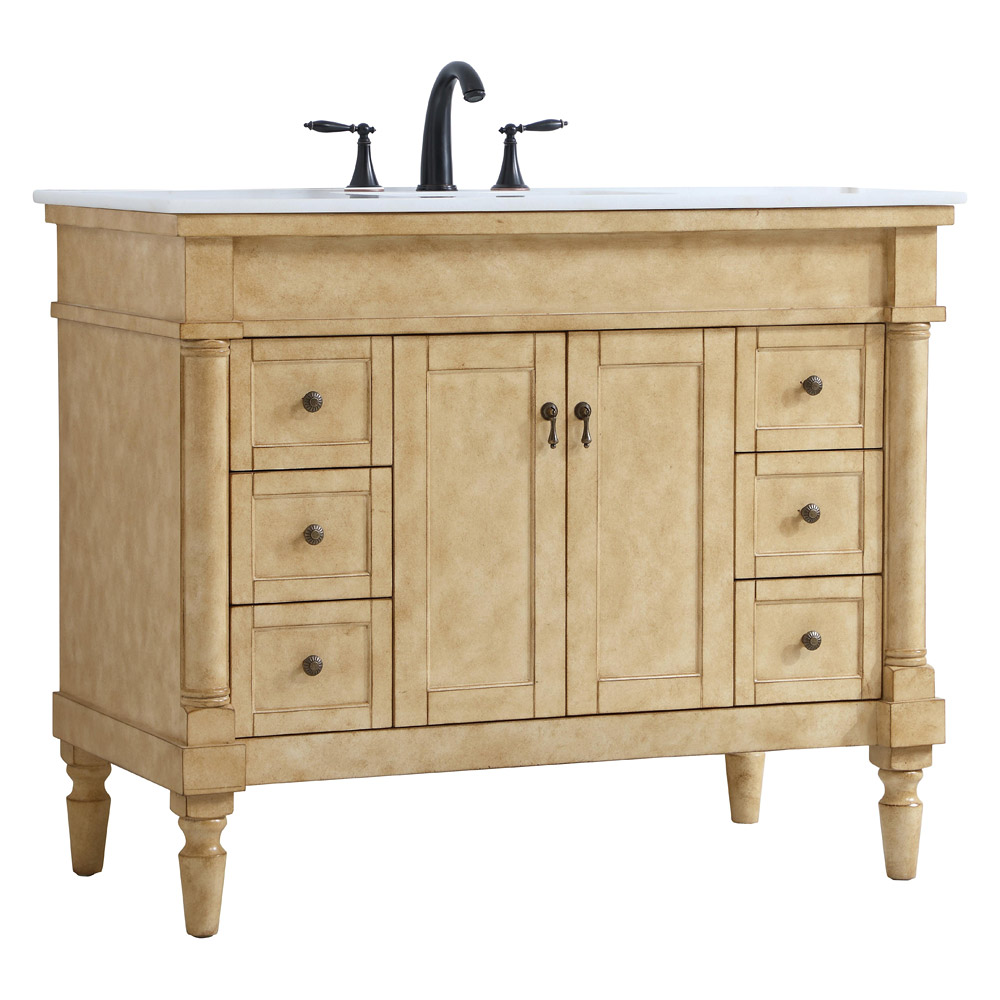 Elegant Bathroom Vanity - Antique Beige, L 42" (VF13042AB)