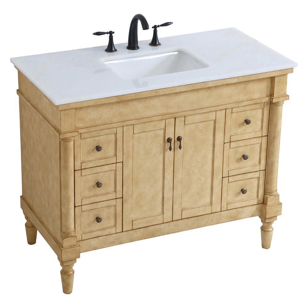 Elegant Bathroom Vanity - Antique Beige, L 42" (VF13042AB)