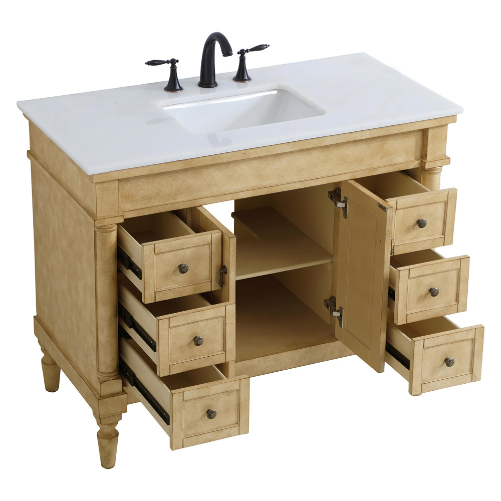 Elegant Bathroom Vanity - Antique Beige, L 42" (VF13042AB)