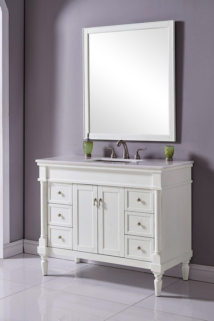 Elegant Bathroom Vanity - Antique White, L 42" (VF13042AW)