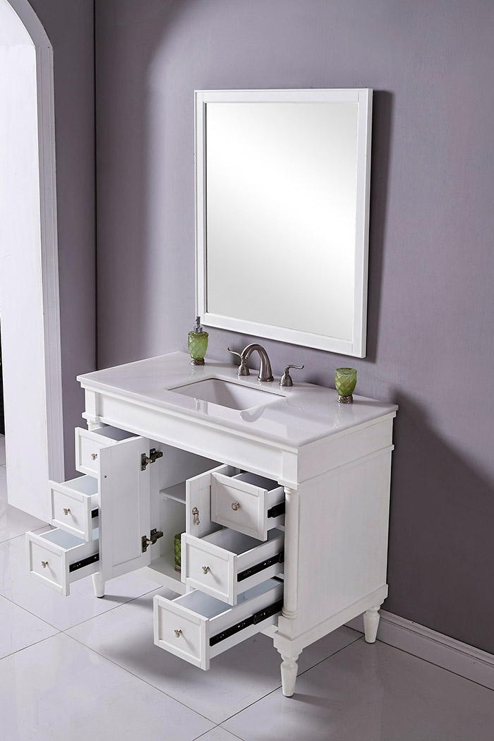 Elegant Bathroom Vanity - Antique White, L 42" (VF13042AW)