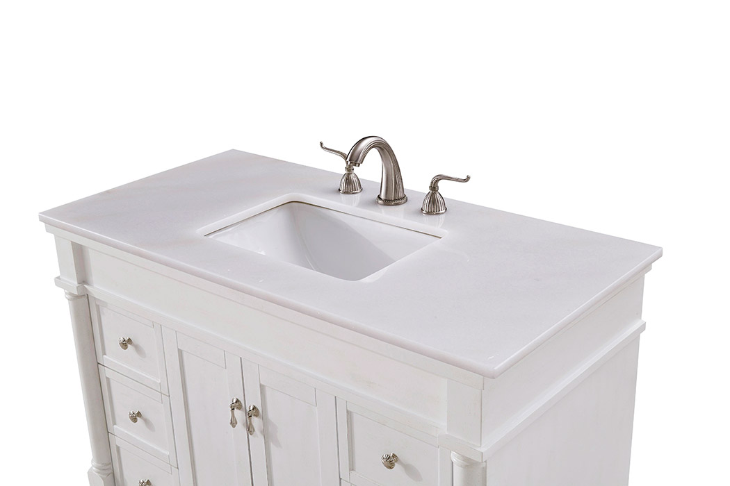 Elegant Bathroom Vanity - Antique White, L 42" (VF13042AW)