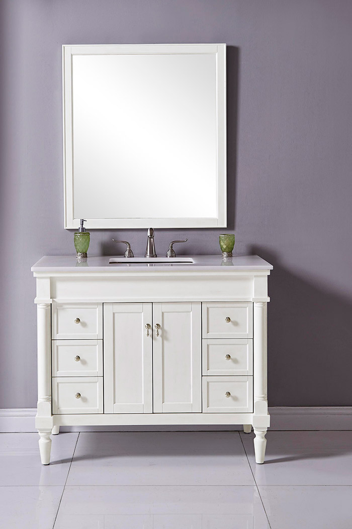 Elegant Bathroom Vanity - Antique White, L 42" (VF13042AW)