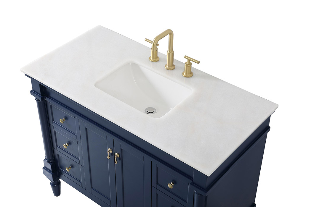 Elegant Bathroom Vanity - Blue, L 42" (VF13042BL)