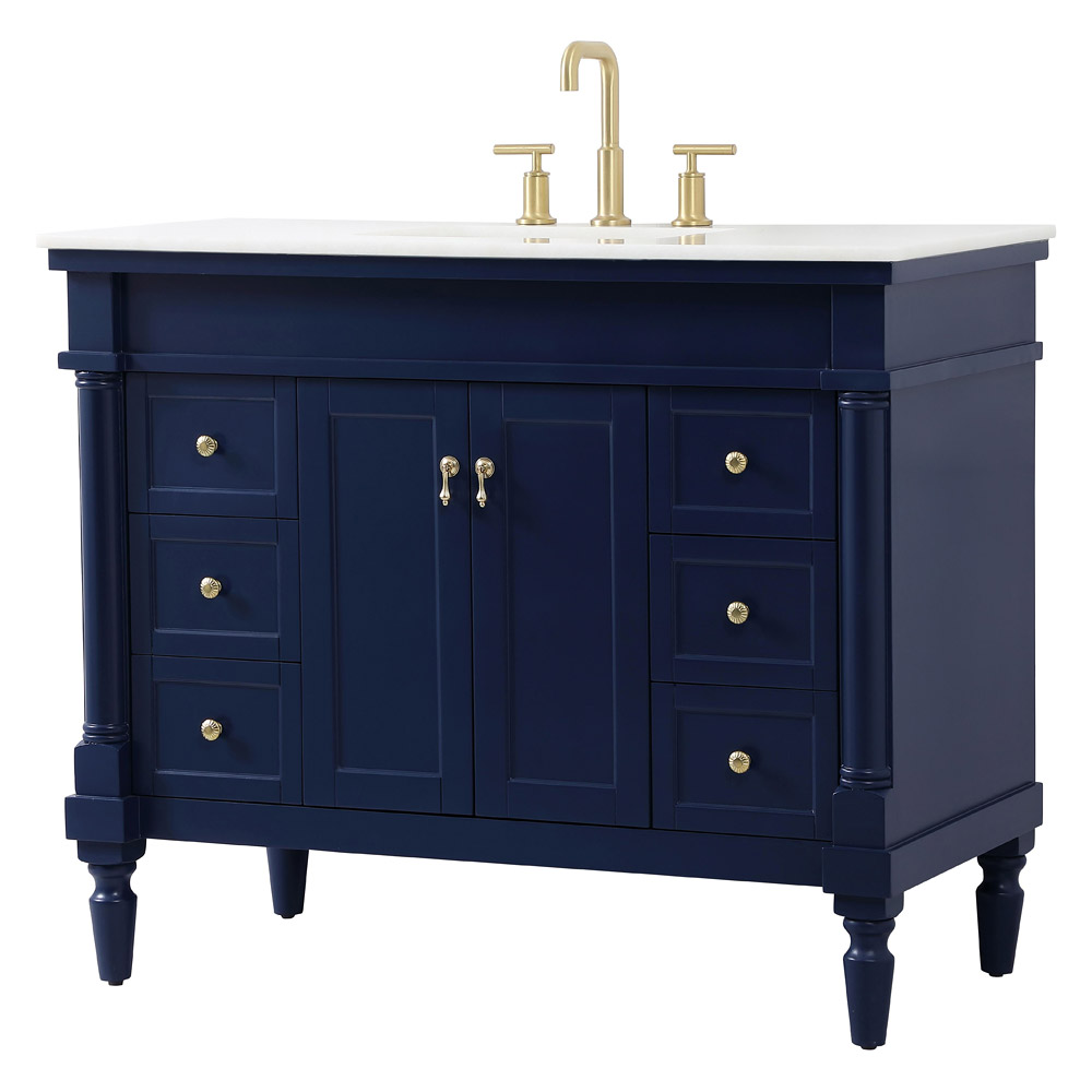 Elegant Bathroom Vanity - Blue, L 42" (VF13042BL)