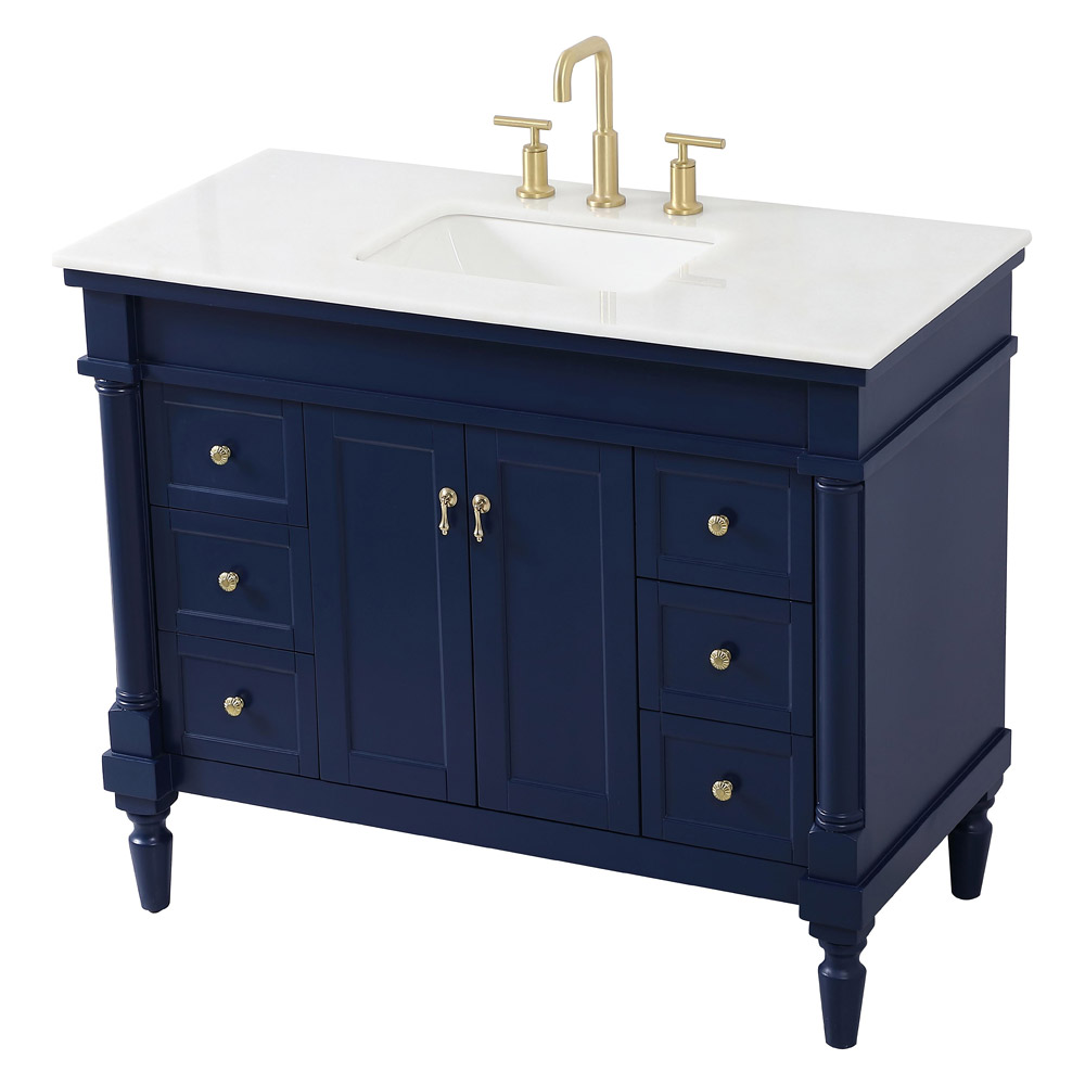 Elegant Bathroom Vanity - Blue, L 42" (VF13042BL)