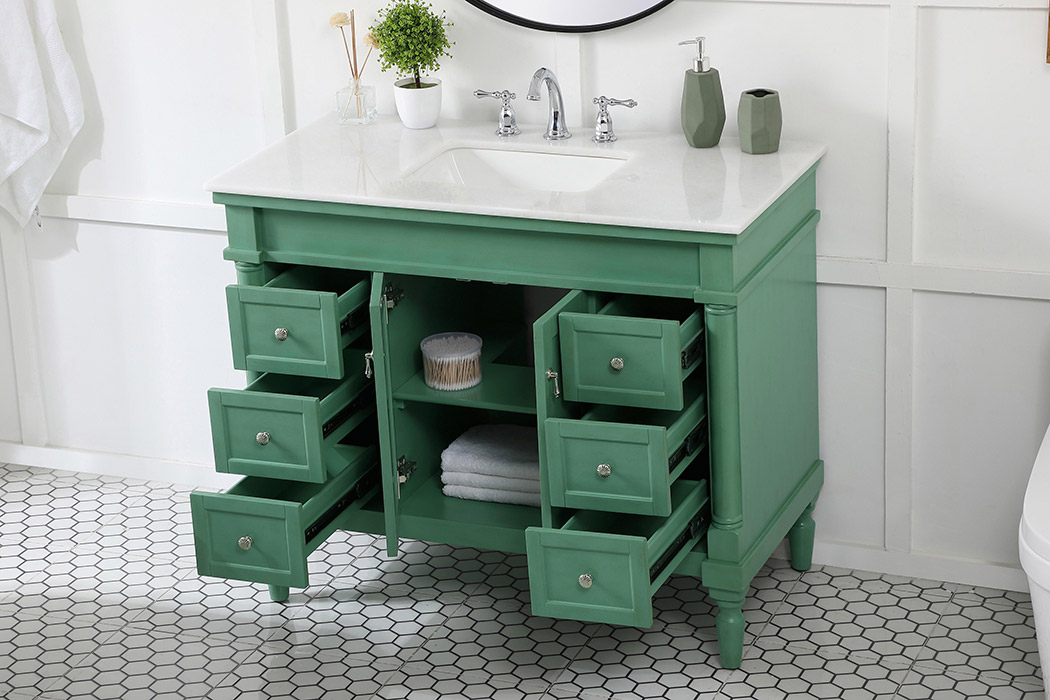 Elegant Bathroom Vanity - Vintage Mint, L 42" (VF13042VM)