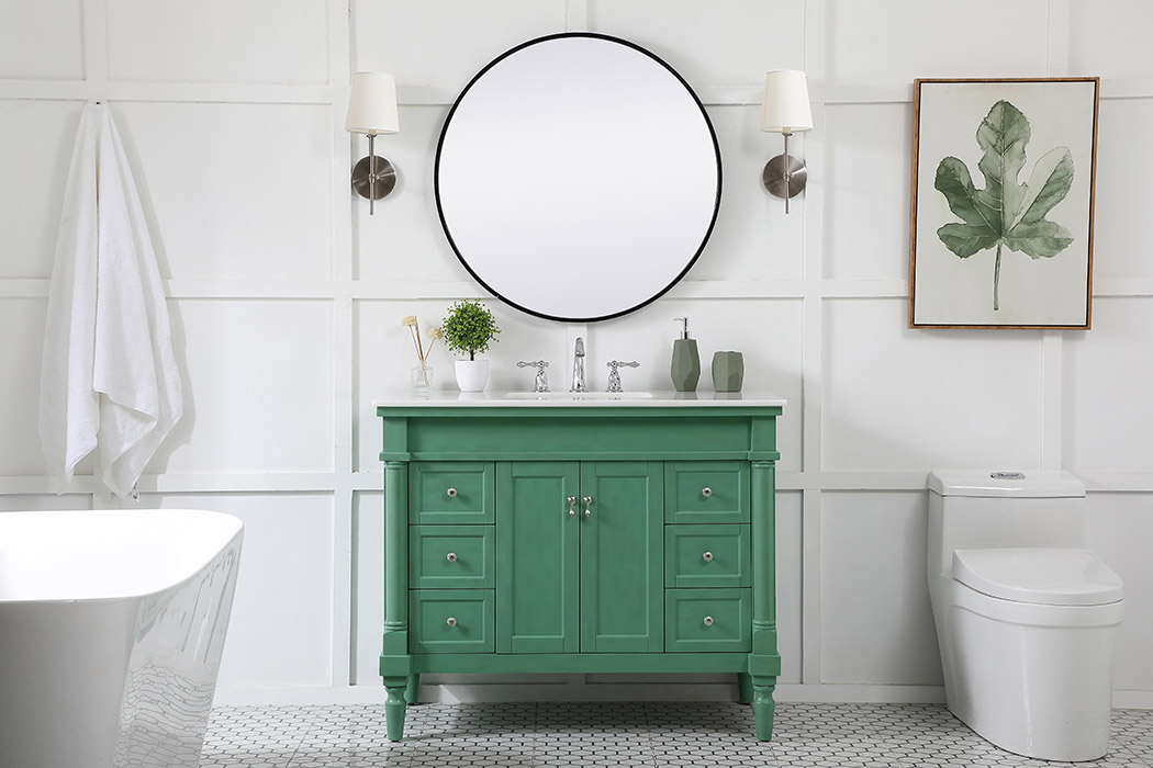 Elegant Bathroom Vanity - Vintage Mint, L 42" (VF13042VM)