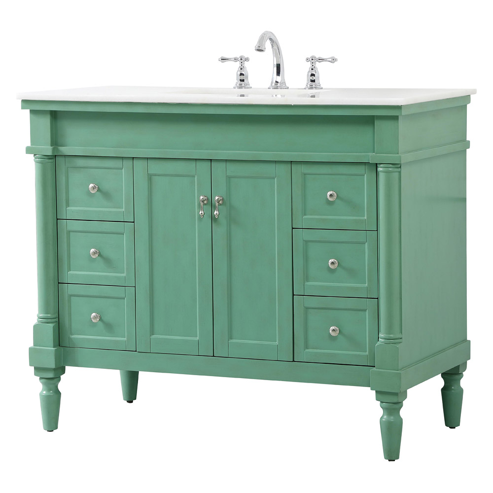 Elegant Bathroom Vanity - Vintage Mint, L 42" (VF13042VM)