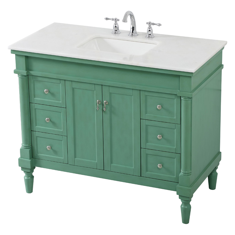 Elegant Bathroom Vanity - Vintage Mint, L 42" (VF13042VM)