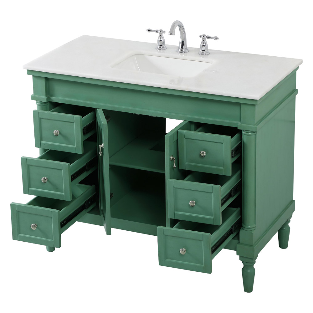 Elegant Bathroom Vanity - Vintage Mint, L 42" (VF13042VM)