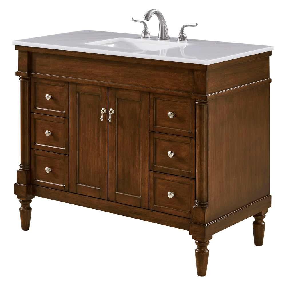 Elegant Bathroom Vanity - Walnut, L 42" (VF13042WT)