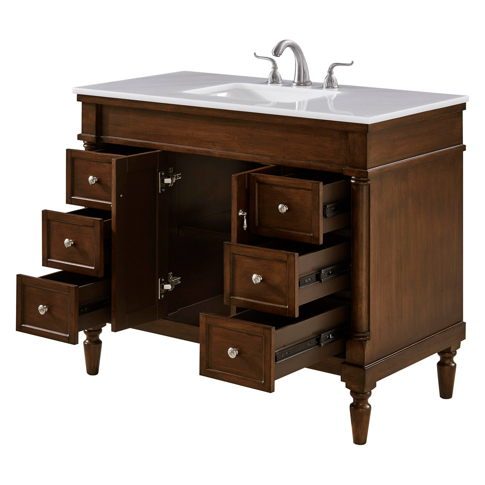 Elegant Bathroom Vanity - Walnut, L 42" (VF13042WT)