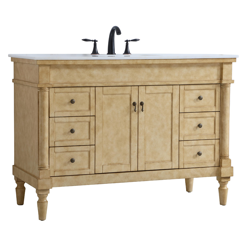 Elegant Bathroom Vanity - Antique Beige, L 48" (VF13048AB)