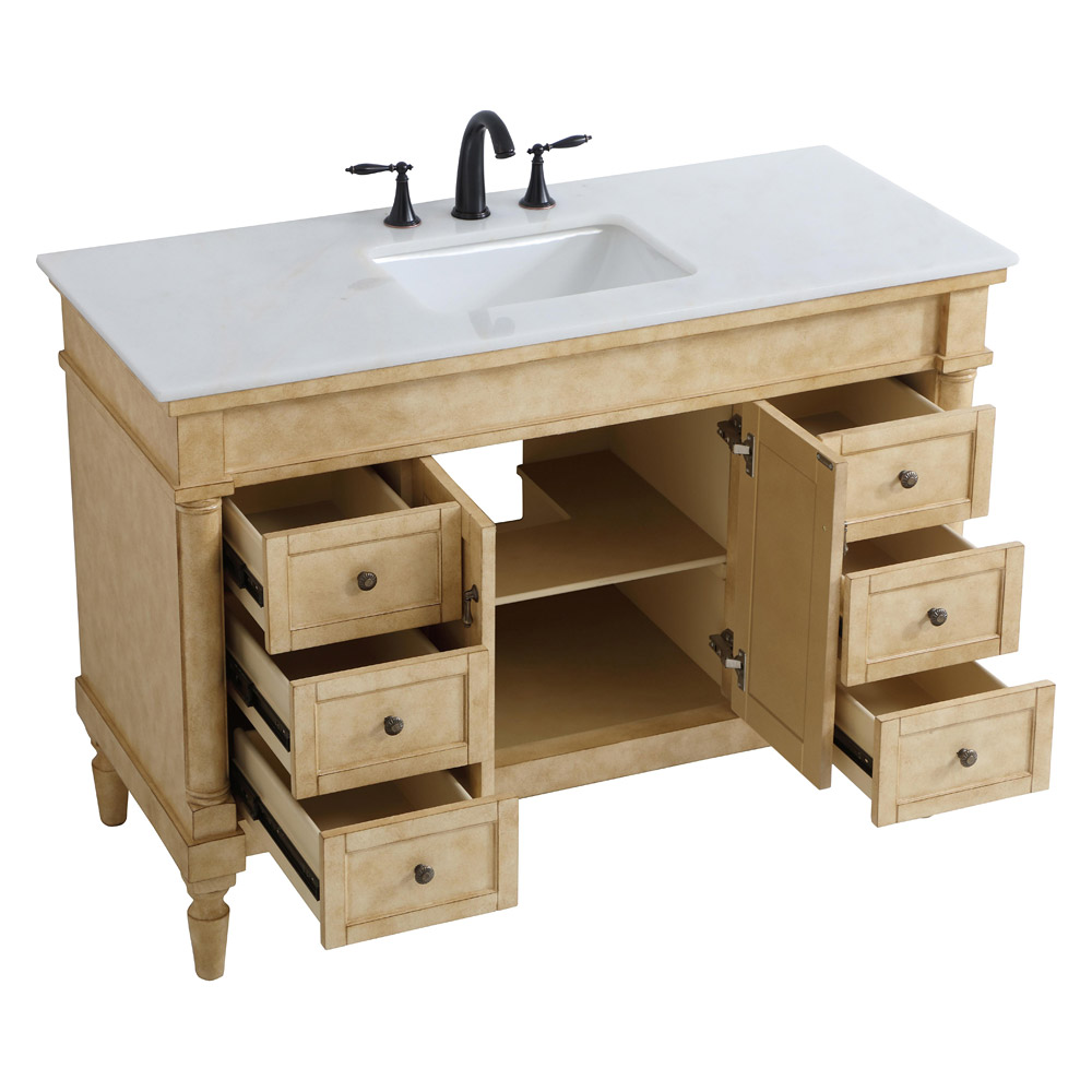 Elegant Bathroom Vanity - Antique Beige, L 48" (VF13048AB)