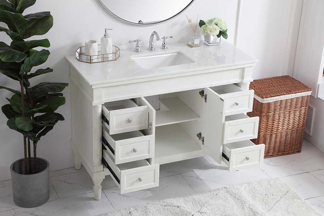 Elegant Bathroom Vanity - Antique White, L 48" (VF13048AW)