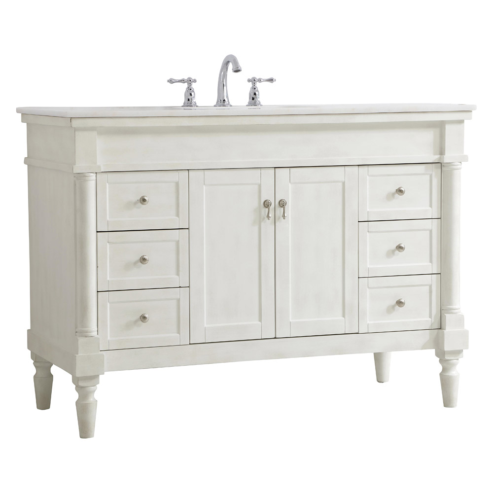 Elegant Bathroom Vanity - Antique White, L 48" (VF13048AW)