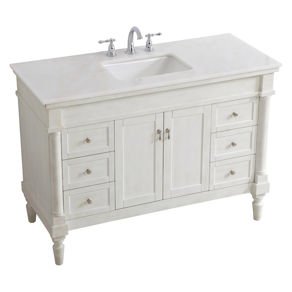 Elegant Bathroom Vanity - Antique White, L 48" (VF13048AW)