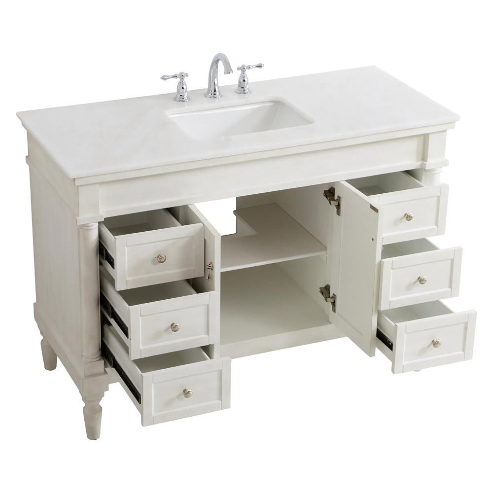 Elegant Bathroom Vanity - Antique White, L 48" (VF13048AW)