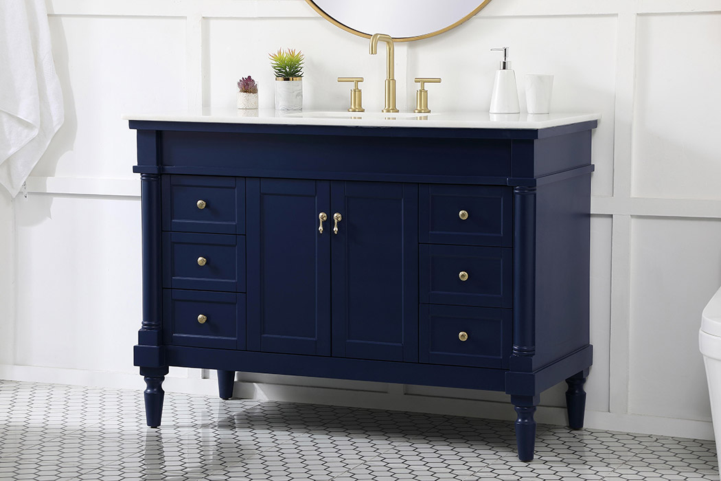 Elegant Bathroom Vanity - Blue, L 48" (VF13048BL)