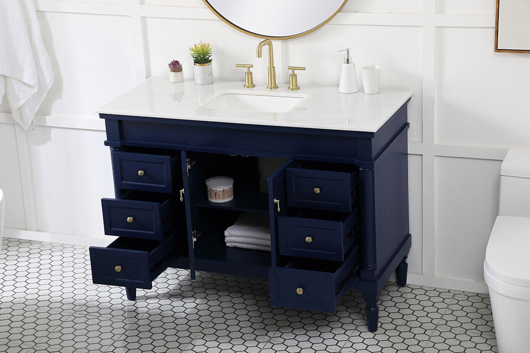 Elegant Bathroom Vanity - Blue, L 48" (VF13048BL)