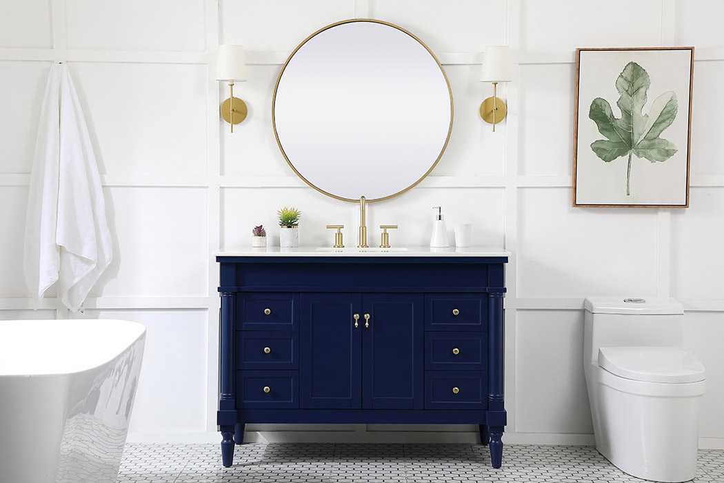 Elegant Bathroom Vanity - Blue, L 48" (VF13048BL)