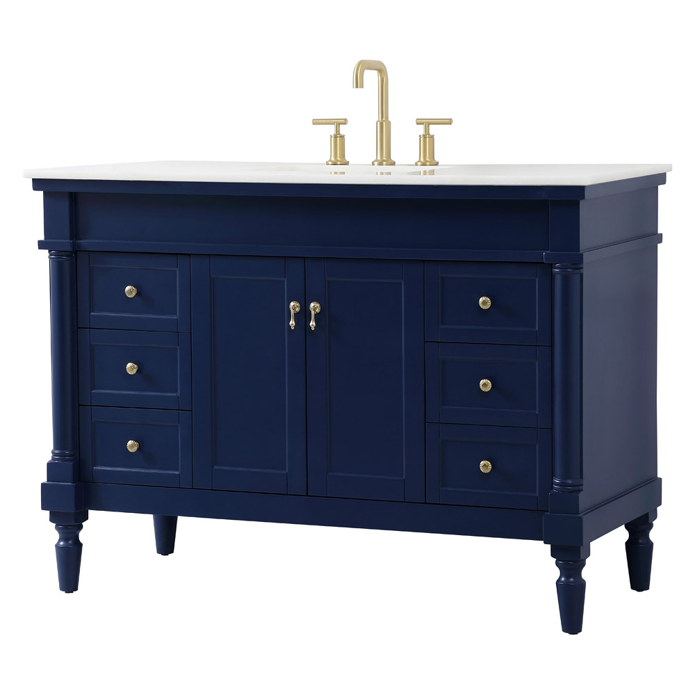 Elegant Bathroom Vanity - Blue, L 48" (VF13048BL)