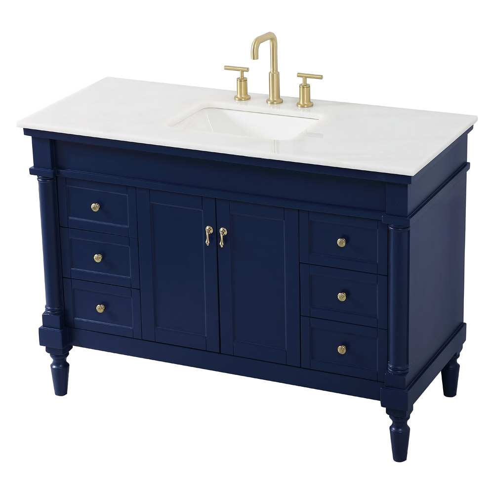 Elegant Bathroom Vanity - Blue, L 48" (VF13048BL)