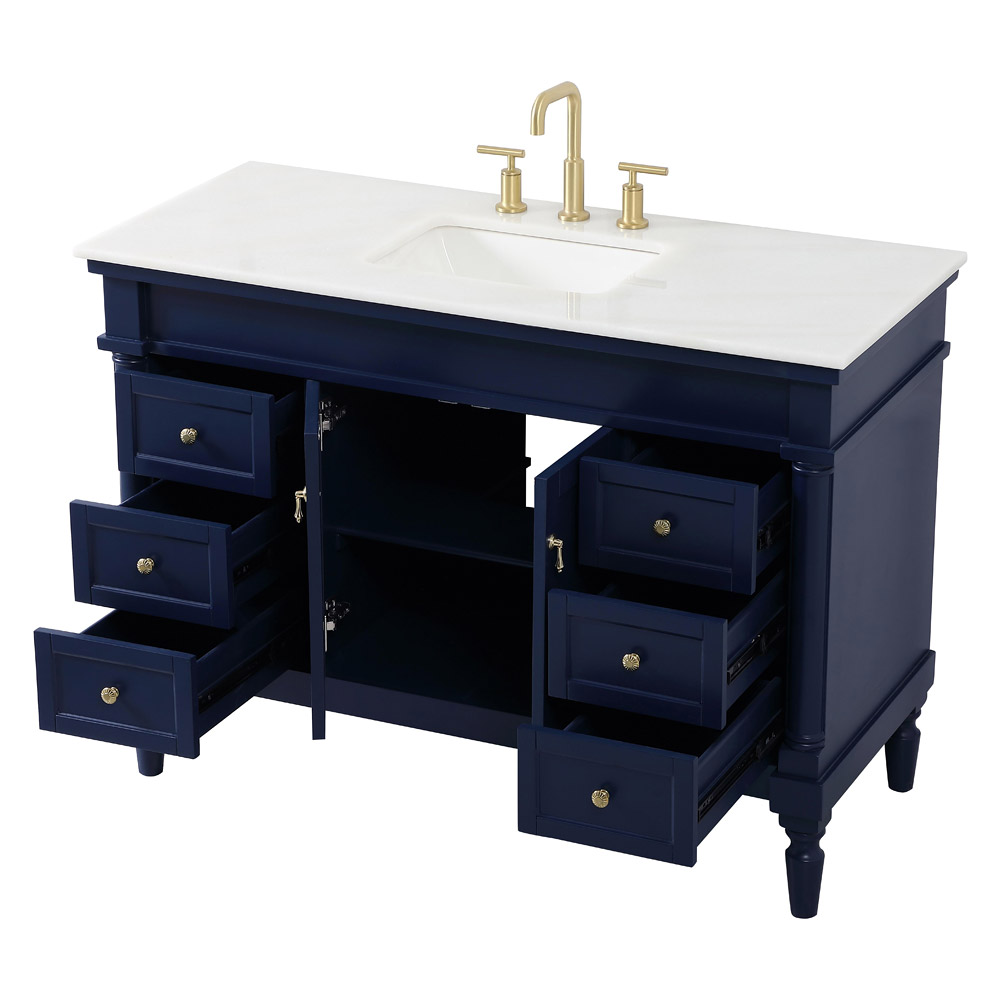 Elegant Bathroom Vanity - Blue, L 48" (VF13048BL)