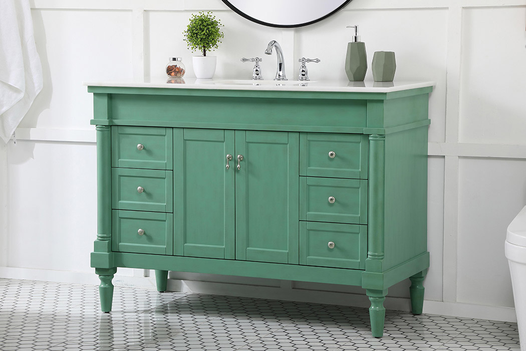 Elegant Bathroom Vanity - Vintage Mint, L 48" (VF13048VM)