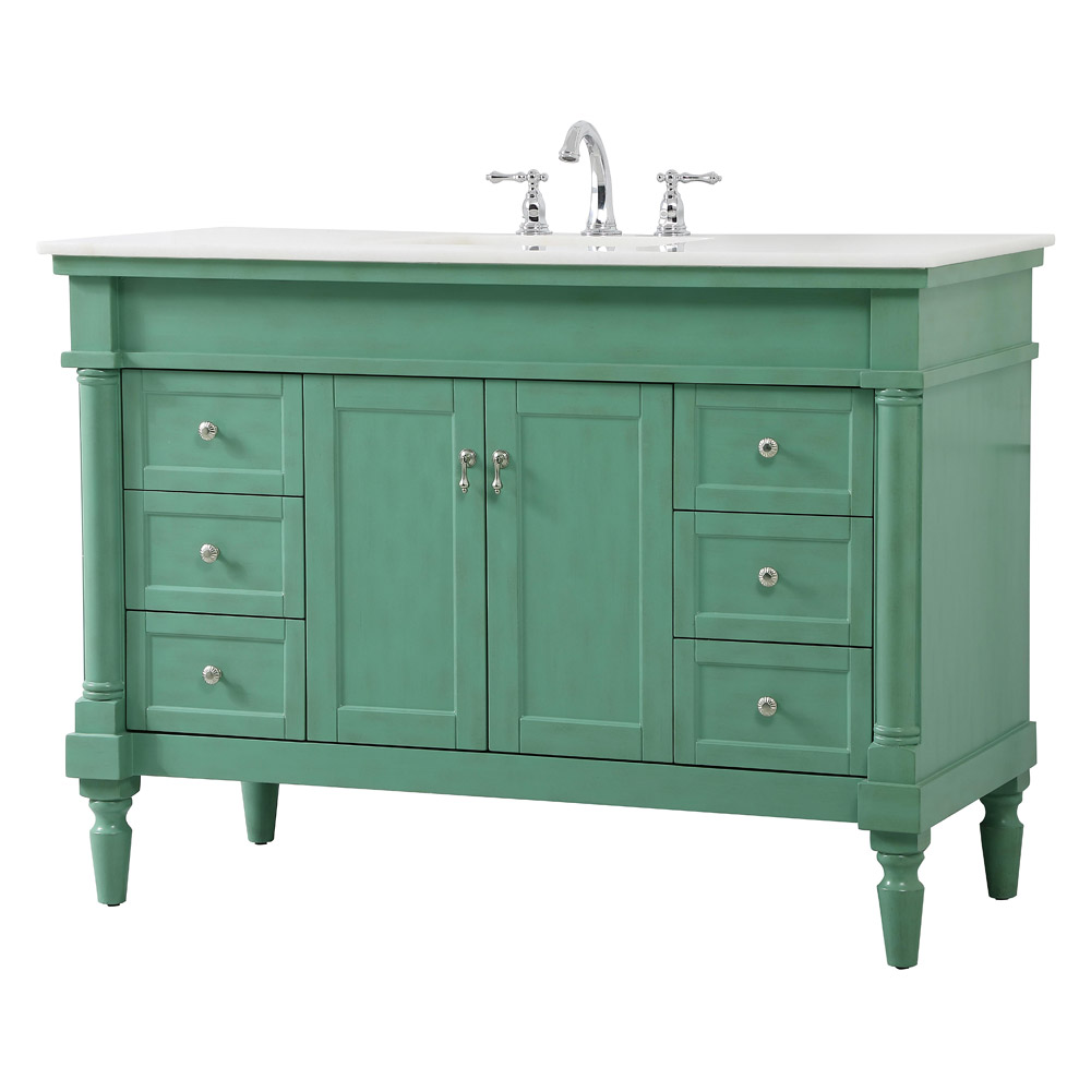 Elegant Bathroom Vanity - Vintage Mint, L 48" (VF13048VM)