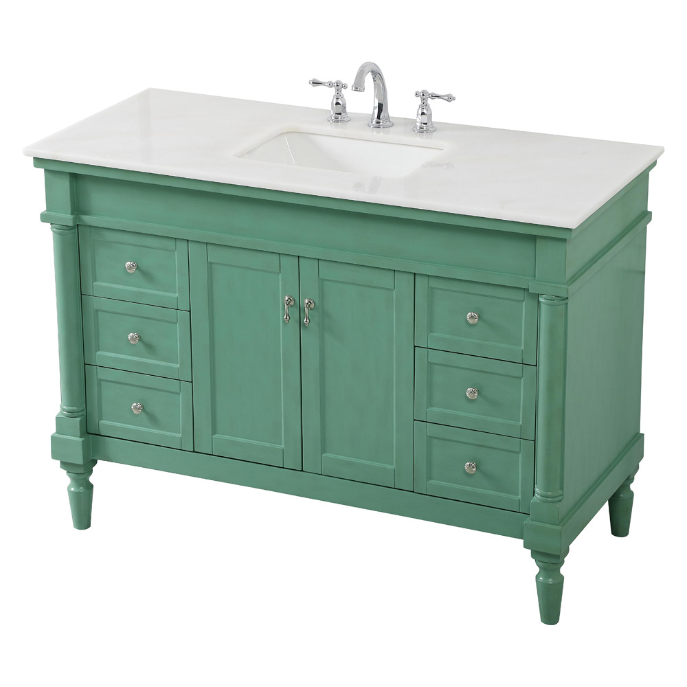 Elegant Bathroom Vanity - Vintage Mint, L 48" (VF13048VM)