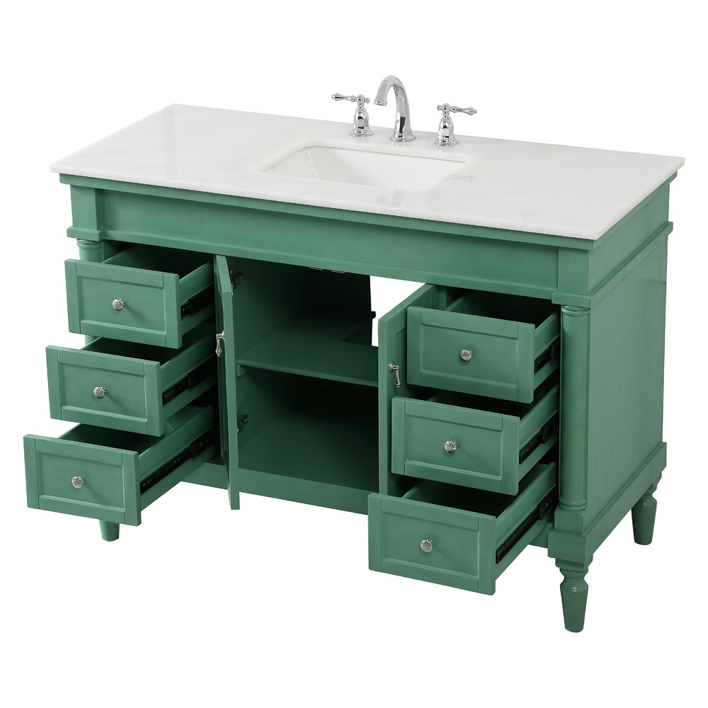 Elegant Bathroom Vanity - Vintage Mint, L 48" (VF13048VM)