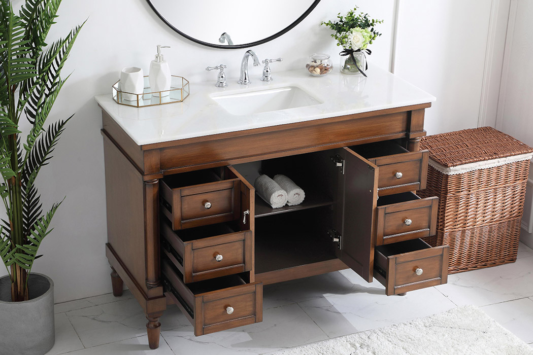 Elegant Bathroom Vanity - White, L 48" (VF13048WT)