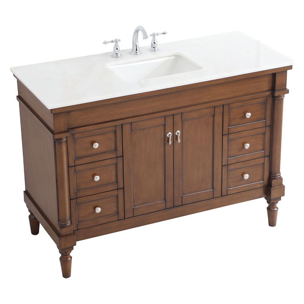 Elegant Bathroom Vanity - White, L 48" (VF13048WT)