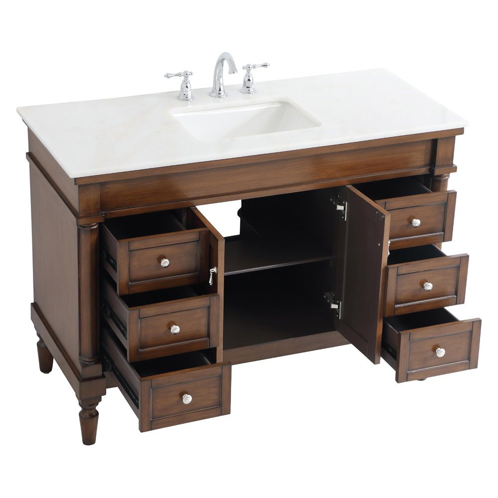 Elegant Bathroom Vanity - White, L 48" (VF13048WT)